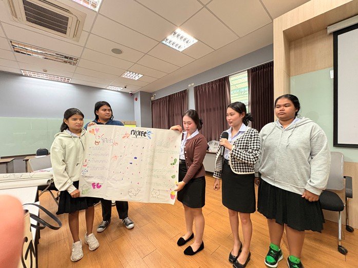 นักศึกษานำเสนองานกลุ่มในโครงการเตรียมสหกิจศึกษา